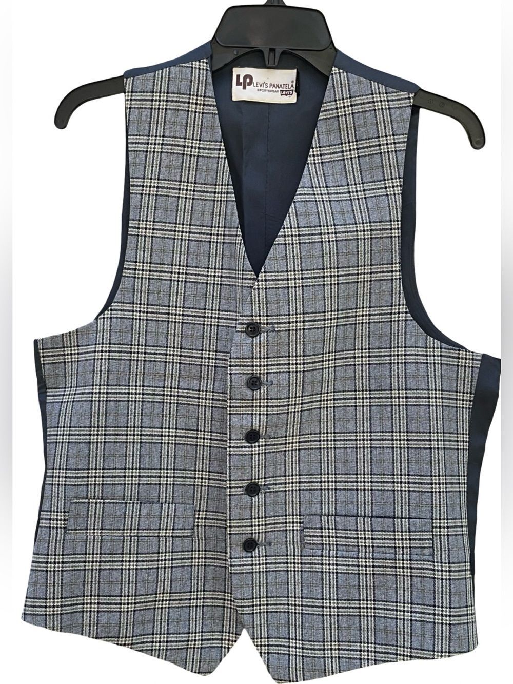 Vintage Levi’s Panatela Plaid Vest Mens Button Front Business Casual